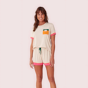 Off White/Rosa